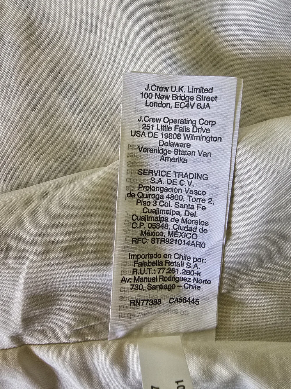 J. Crew lightweight lined